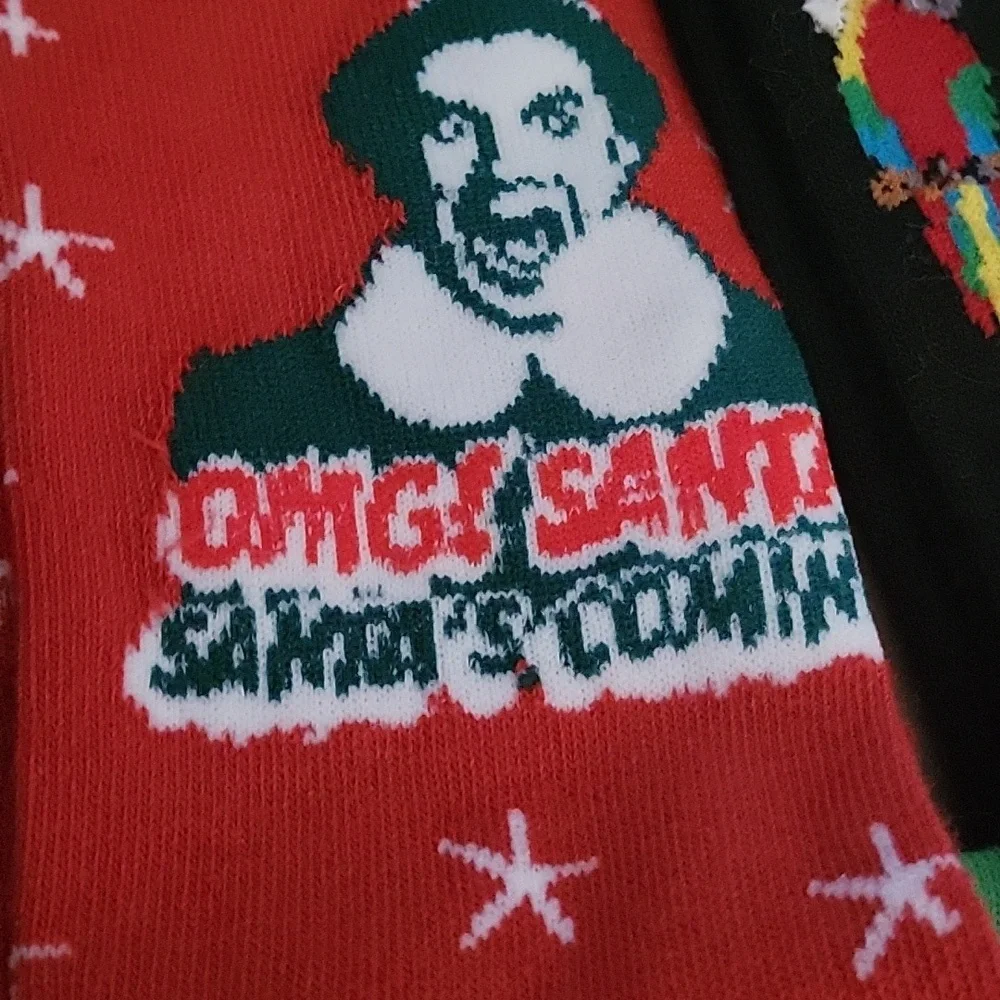 6 Pairs Mens NEW Christmas Socks Elf, Santa Mens 6 -12‎ A44